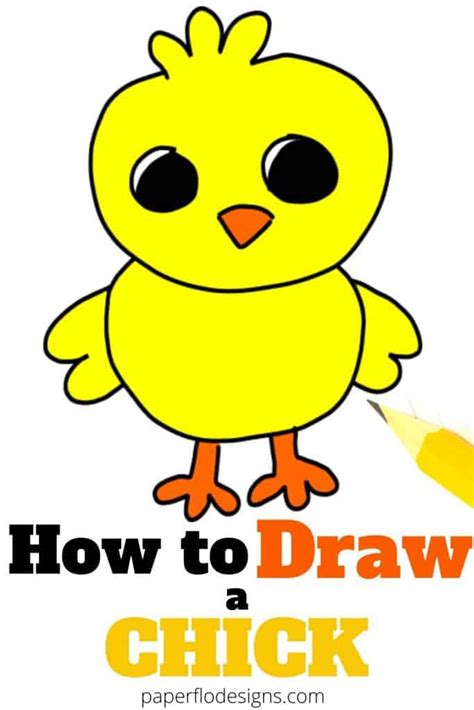 Draw a circle inside the eye on the upper portion and shade it to look like natural eyes. Step:8. Draw wings for the chick inside the body. Step:9. Draw some curvy lines to form tiny legs. Step:10. Put a V below the eyes for the beak. Step:11. Cover it …